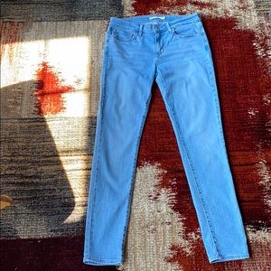 Light wash blue skinny jeans